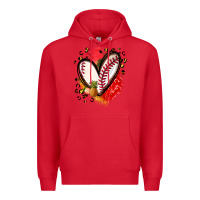 Red fruits and baseball heart Premium Hoodie - Zillion Design Studio