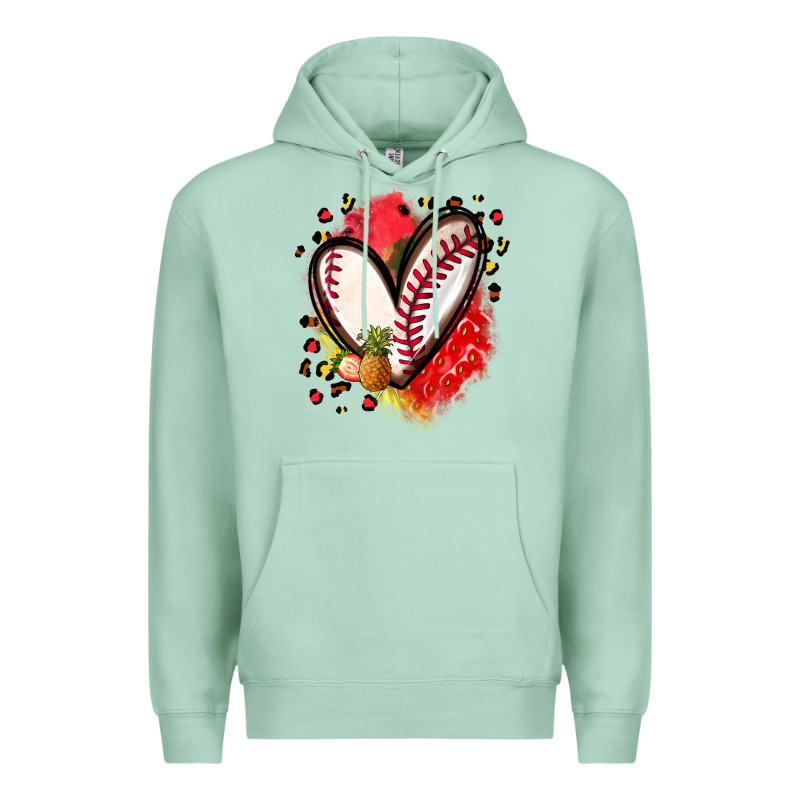 Fruits And Baseball Heart Premium Hoodie by Zillion Design Studio | Teevron