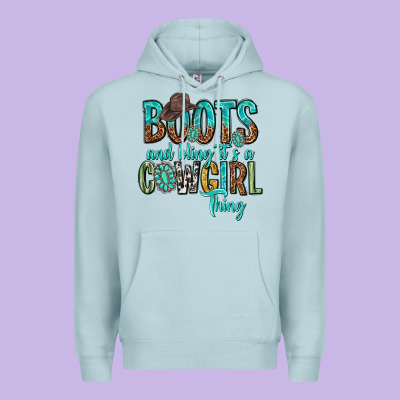Boots And Bling Its A Cowgirl Thing Premium Hoodie Designed By Texasbilliewilder