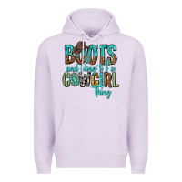 Lilac boots and bling its a cowgirl thing Premium Hoodie - texasbilliewilder