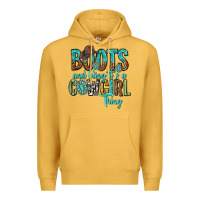 Mustard boots and bling its a cowgirl thing Premium Hoodie - texasbilliewilder