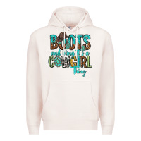 Pale Pink boots and bling its a cowgirl thing Premium Hoodie - texasbilliewilder