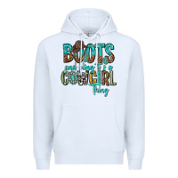 White boots and bling its a cowgirl thing Premium Hoodie - texasbilliewilder