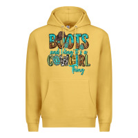 Antique Gold boots and bling its a cowgirl thing Premium Hoodie - texasbilliewilder