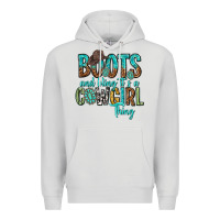 Dove Grey boots and bling its a cowgirl thing Premium Hoodie - texasbilliewilder