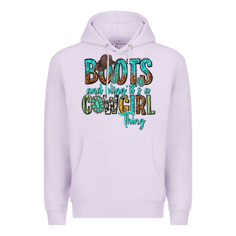Boots And Bling Its A Cowgirl Thing Premium Hoodie by texasbilliewilder | Teevron