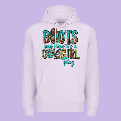 Boots And Bling Its A Cowgirl Thing Premium Hoodie Designed By Texasbilliewilder