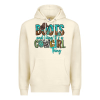 Sandshell boots and bling its a cowgirl thing Premium Hoodie - texasbilliewilder
