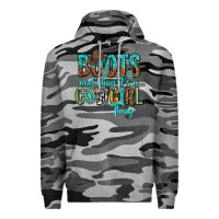 Slate Camo boots and bling its a cowgirl thing Premium Hoodie - texasbilliewilder