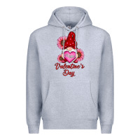 Heather Grey happy valentine's day gnomes with sunflower Premium Hoodie - RanaPortraitStore