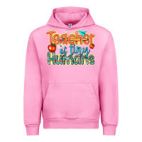 Fuchsia Pink teacher of tiny humans Urban Hoodie - texasbilliewilder