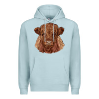 Blue Mist highland cow Premium Hoodie - RanaPortraitStore