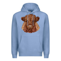 Colony Blue highland cow Premium Hoodie - RanaPortraitStore