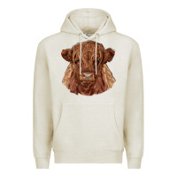 Oatmeal Heather highland cow Premium Hoodie - RanaPortraitStore