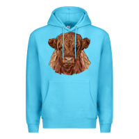 Ocean Blue highland cow Premium Hoodie - RanaPortraitStore