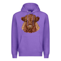 Purple highland cow Premium Hoodie - RanaPortraitStore