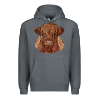 Rock highland cow Premium Hoodie - RanaPortraitStore