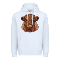 White highland cow Premium Hoodie - RanaPortraitStore