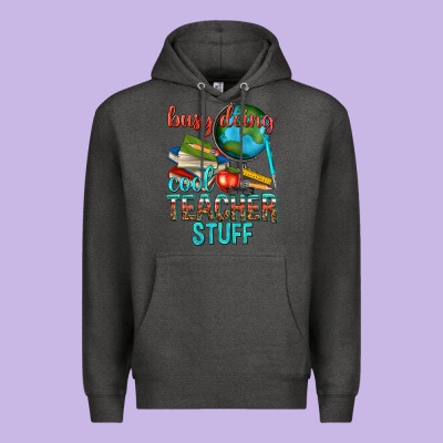 Busy Doing Cool Teacher Stuff Premium Hoodie Designed By Texasbilliewilder