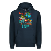 Navy busy doing cool teacher stuff Premium Hoodie - texasbilliewilder