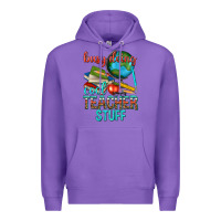 Purple busy doing cool teacher stuff Premium Hoodie - texasbilliewilder