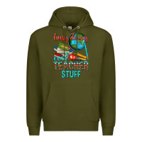 Army Green busy doing cool teacher stuff Premium Hoodie - texasbilliewilder