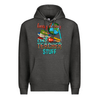 Charcoal Heather busy doing cool teacher stuff Premium Hoodie - texasbilliewilder