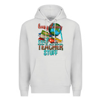 Dove Grey busy doing cool teacher stuff Premium Hoodie - texasbilliewilder
