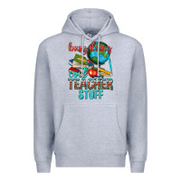 Heather Grey busy doing cool teacher stuff Premium Hoodie - texasbilliewilder