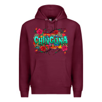 Burgundy chingona Premium Hoodie - texasbilliewilder