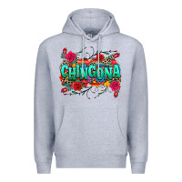Heather Grey chingona Premium Hoodie - texasbilliewilder
