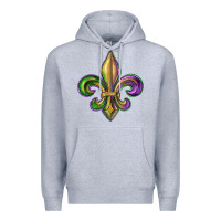 Heather Grey fleur de lis Premium Hoodie - RanaPortraitStore