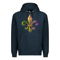 Navy fleur de lis Premium Hoodie - RanaPortraitStore