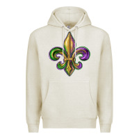 Oatmeal Heather fleur de lis Premium Hoodie - RanaPortraitStore