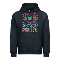 Navy i m not snarky i m just selectively polite Urban Hoodie - Zillion Design Studio