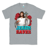 Heather Grey Jesus Saves Classic Tee - BundleAndBundleShop