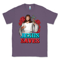 Lavender Jesus Saves Classic Tee - BundleAndBundleShop
