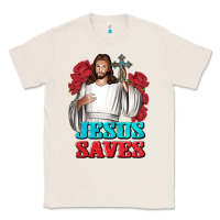 Natural Jesus Saves Classic Tee - BundleAndBundleShop