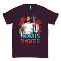 Plum Jesus Saves Classic Tee - BundleAndBundleShop