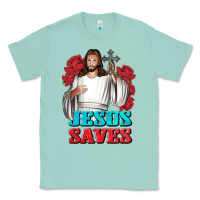 Seafoam Jesus Saves Classic Tee - BundleAndBundleShop