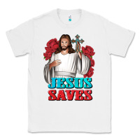 White Jesus Saves Classic Tee - BundleAndBundleShop