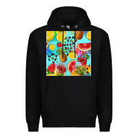 Black fruits tie dye seamless pattern Premium Hoodie - Zillion Design Studio
