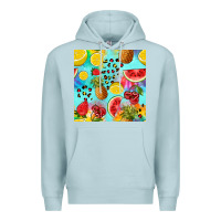 Blue Mist fruits tie dye seamless pattern Premium Hoodie - Zillion Design Studio