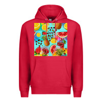 Cardinal fruits tie dye seamless pattern Premium Hoodie - Zillion Design Studio
