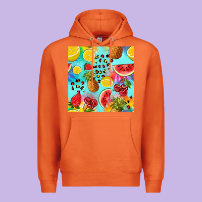 Fruits Tie Dye Seamless Pattern Premium Hoodie Designed By Zillion Design Studio