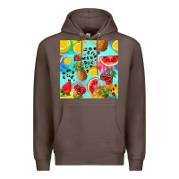 Coffee fruits tie dye seamless pattern Premium Hoodie - Zillion Design Studio