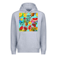 Heather Grey fruits tie dye seamless pattern Premium Hoodie - Zillion Design Studio