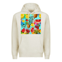 Oatmeal Heather fruits tie dye seamless pattern Premium Hoodie - Zillion Design Studio