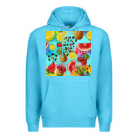 Ocean Blue fruits tie dye seamless pattern Premium Hoodie - Zillion Design Studio
