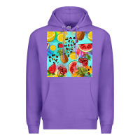 Purple fruits tie dye seamless pattern Premium Hoodie - Zillion Design Studio
